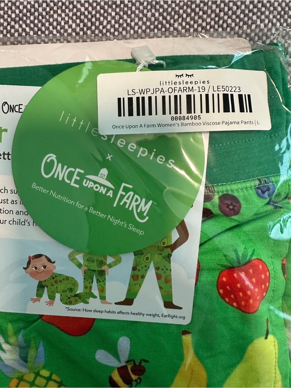 Little Sleepies Green Fruit & Veggie Print Pajama Pants - Picture 2 of 2